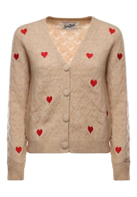 Cardigan Donna con cuori SAINT BARTH | DNN0001 DIANNE DIAMONDS ALPACA02159I LACE HEARTS 11 EMB